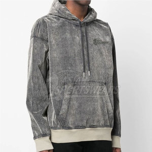 Sweat-shirts à capuche personnalisés de haute qualité, effet délavé, en molleton, style streetwear, tendance, pour hommes - Product Image 2