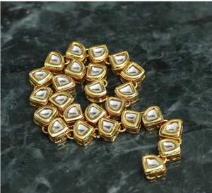 Chaîne en alliage plaqué or 18 carats avec connecteur en cristal Meena Kaari Kadi géométrique/ovale, taille 7x10mm, pour la fabrication de bijoux (vente en gros) - Product Image 1