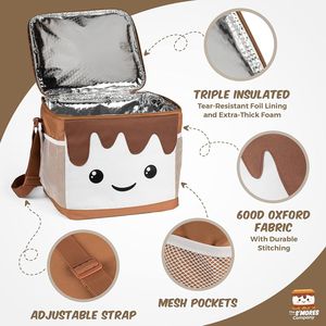 Borsa Termica Pieghevole Grande e Carina per Kit Smores, Accessori per Falò e Picnic, con Contenitore per Marshmallow - Product Image 4
