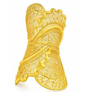 Wholesale Fashion Dubai Design Arabic <b>Bridal</b> Kada 14K18K24K Gold Plated Wide Kada Intricate Floral Openwork Forming Kada Jewelry - Product Image 4