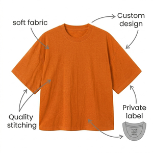 Camiseta Oversize de Algodón 220 GSM para Hombre, Corte Cuadrado, Color Sólido, Estilo Casual Urbano, Fabricante OEM - Product Image 2