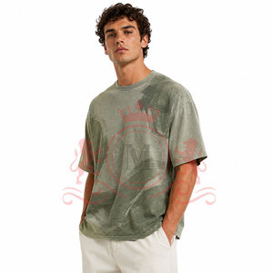 T-shirt décontracté de haute qualité à épaules tombantes, effet délavé, en coton doux pour un style moderne et un confort optimal - Product Image 4