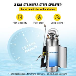 Набор 3-галлонных распылителя из нержавеющей стали с <span class=keywords><strong>20</strong></span>-дюймовой ручкой, усиленный шланг, ручной насос, регулируемый предохранительный клапан - Product Image 3