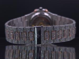 Reloj Analógico de Cuarzo para Hombre, con Esfera de Cristal, Diseño Deportivo de Lujo, con Incrustaciones de Moissanita VVS de 25 Quilates, Estilo Hip Hop, de Acero Inoxidable - Product Image 3