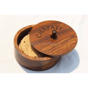 Caja para Chapati de Madera de Mango EcoVibe |   24 cm de Diámetro |   Tapa Lisa |   Contenedor de Roti Sostenible Hecho a Mano para Cocinas Modernas - Product Image 3