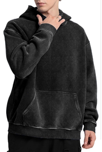 Sudadera con Capucha de Forro Polar para Hombre, Estilo Urbano Dinámico de Lujo, Lavado Ácido, Ajuste Cómodo, Costuras Duraderas, Apariencia Elegante - Product Image 2