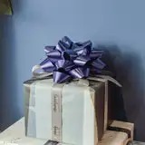 Eco-Friendly Polyester Star Bow <b>Gift</b> Ribbons Satin Woven Dark Blue Solid <b>Christmas</b> Decorative Bows - Product Image 3