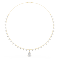 Collar con Colgante de Moissanita, Plata de Ley 925, Chapado en Oro, Forma Clásica de Amantes, Regalo para Mujer, Cadena con Certificación de Terceros