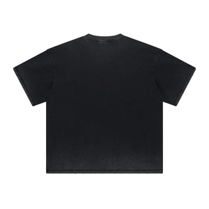 Camiseta de Algodón Premium con Lavado Ácido para Hombre, Corte Holgado, Estilo Urbano Vintage, Informal, para Moda Urbana - Product Image 1