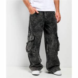 Pantalones Baggy de Nuevo Estilo, Color Crema, Estilo Urbano, Pantalones Anchos con Bolsillos Cargo, Pantalones Acampanados con Logotipo Personalizado para Hombre - Product Image 3