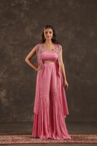 Heavy Jacket + Sharara Pant Light Pink - Product Image 1