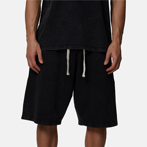 Pantalones Cortos Bermuda de Algodón Lavado de Color Sólido para Hombre, Cierre con Cordón, Cintura Media Informal, Cómodos, Transpirables, para Usar en Verano y Otoño - Product Image 6