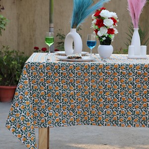 Printed Cotton Linen <b>Tablecloth</b> <b>Square</b> Classic Plant Pattern Outdoor Washable Table Cover - Product Image 2