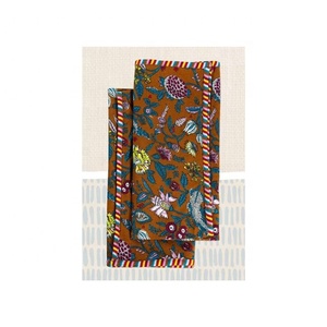 Coton et lin brodés orange brunâtre épaissi nouvel ensemble de serviettes de vaisselle chinois parfait pour les fêtes de mariage - Product Image 5