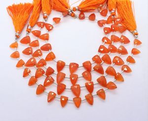 Cuentas facetadas de cornalina natural en forma de lazo de 7x11-8x12 mm, cuentas de cornalina en forma de triángulo, cuentas de piedra preciosa de cornalina para la fabricación de joyería. - Product Image 3