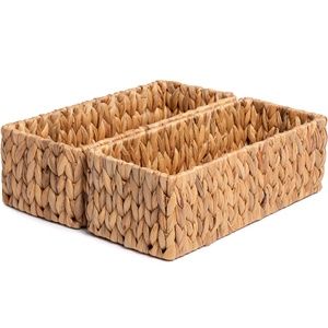 Top choice water hyacinth container storage <b>basket</b> for bathroom high quality woven deep organizer <b>baskets</b> - Product Image 4