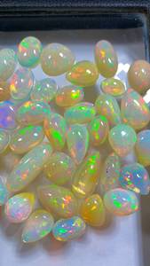 โอปอลเอธิโอเปียธรรมชาติทรงรีแบบเรียบ  หลากสี  สำหรับทำเครื่องประดับ DIY - Product Image 2