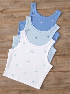 Débardeur à col rond pour femme avec motif brodé, en polyester/coton respirant, séchage rapide, décontracté - Product Image 2