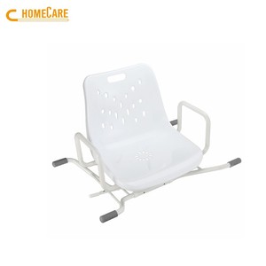 Silla de ducha giratoria de aluminio blanco con respaldo para ancianos - Product Image 5