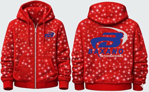 Sweat à capuche zippé oversize pour homme, style streetwear, en molleton bouclette, imprimé intégral avec strass, coupe carrée courte, effet délavé à l'acide - Product Image 3