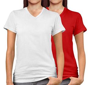 Camiseta de Manga Corta con Cuello en V Antibacteriana para Mujer, Colores Lisos, Tejida, 100% Algodón, Transpirable, con Cierre y Logotipo - Product Image 1
