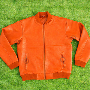 Veste Bomber en Cuir Véritable pour Homme, Style Hiver, Vêtement d'Extérieur Urbain, Fermeture Éclair, Manteau Varsity – Prix Usine Fournisseur OEM - Product Image 1