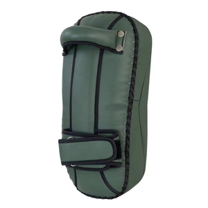 Green Faux Leather Martial Arts Training Kick Pad With Lace-Up Wrist <b>Strap</b> For Adults - Product Image 4