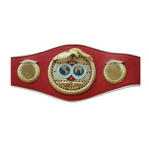 Cinturón de Campeonato Rojo Personalizable con Emblema Dorado, Cinturón de Título de Boxeo de Primera Calidad para Deportes y Coleccionistas - Product Image 2