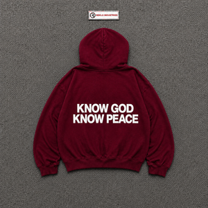 Maroon Graphic Hoodie Oversized Streetwear Pullover <b>Sweatshirt</b> Unisex <b>Men</b> Women Casual Fashion Hooded Top Bold <b>White</b> Typography - Product Image 6