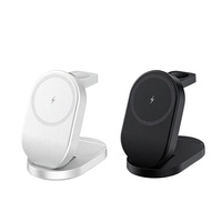 Station de charge sans fil magnétique 3 en 1 pliable 15W à charge rapide pour téléphone, montre et écouteurs Type C, support de bureau