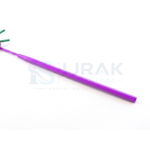 Miroir de poche violet avec branches vertes, cadre en acier inoxydable, finition argentée, grossissement 3X, instrument médical - Product Image 3