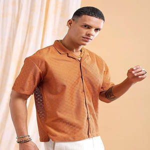 Cuello de botón para hombre, ropa de playa de manga corta, secado rápido, satén, poliéster, diseño de logotipo personalizado, sublimación, antiarrugas, transpirable - Product Image 4