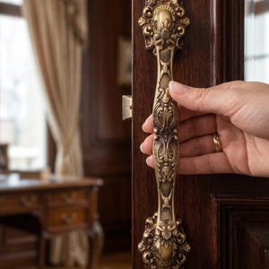 Poignée de porte en laiton design Cassiopeia |   Quincaillerie de porte d'hôtel durable et de style moderne pour les portes intérieures d'entrée principale - Product Image 4