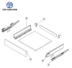 199 Square Glass Metal Box <b>Slide</b> with Full Extension Design for Smooth and Stable <b>Drawer</b> Operation - Product Image 3