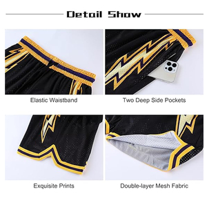 กางเกงขาสั้นตาข่ายคุณภาพดีที่สุดสำหรับผู้ใหญ่ ดีไซน์แบบซับลิเมชั่น สไตล์สตรีทแวร์ เหมาะสำหรับออกกำลังกายที่ยิม พร้อมดีไซน์และขนาดที่กำหนดเองได้ - Product Image 5