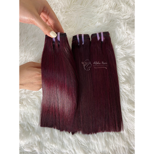 Qualité supérieure Os Droite Bob Perruque Sans Enchevêtrement Chaud D'été Extensions de Cheveux Naturels Vin Couleur Brut HD Dentelle Bundles Cheveux Humains - Product Image 2