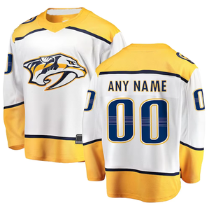 Maillot de hockey sur glace 100% polyester, design personnalisé imprimé, ensembles de vêtements d'équipe, tissu respirant à séchage rapide, uniforme d'entraînement, fournisseur OEM - Product Image 6