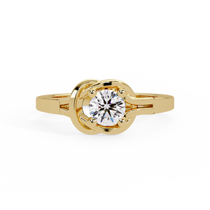 Modern Solitaire Interlocking Bypass 18K Solid <b>Gold</b> Round Lab Grown Diamond <b>Rings</b> CVD HPHT Diamond Engagement <b>Rings</b> Factory OEM - Product Image 5