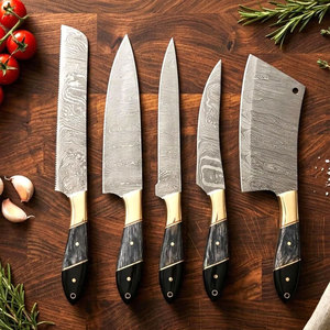 High End Style Damascus Steel Kitchen Knife Set Premium Cooking <b>Tools</b> With Comfortable Grip And Elegant Appearance - Product Image 1