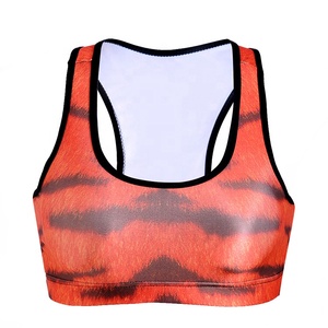 Nouveau soutien-gorge de sport pour femme en tissu élasthanne sans couture, imprimé par sublimation haute performance, rembourré, pour le yoga, la gym et le fitness - Product Image 2