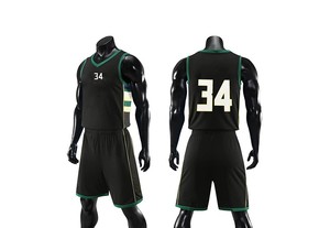 Maillot de basket-ball personnalisé par sublimation, uniforme pour hommes, vert, blanc, noir, taille adulte, 34, polyester respirant, service OEM - Product Image 4