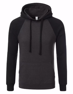 Sweat-shirt d'hiver personnalisé brodé, en polyester/coton, épais, bicolore, noir et gris foncé, en molleton, pour homme - Product Image 1