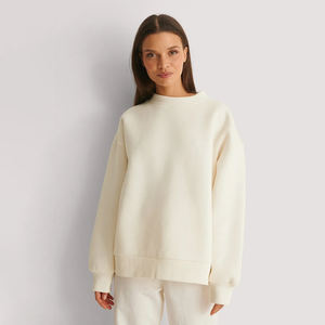 Sudadera Oversize para Mujer 100% Algodón, Estilo Urbano, Cuello Redondo, Prenda Esencial de Moda, Venta al por Mayor, OEM, Logotipo Personalizado - Product Image 1