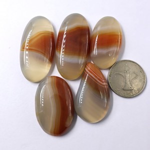Cabujón de Ágata Naranja Banda Anaranjada Hecho a Mano, Corte Ovalado, Piedra Suelta con Juego de Color para Joyería, Patrón Curativo, Navidad - Product Image 3