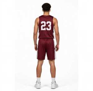 Uniforme de Baloncesto Color Granate para Hombre, Número 23 Blanco, Transpirable, 100% Poliéster, Jersey y Pantalones Cortos con Impresión Digital para Adultos PADA PRIME - Product Image 1