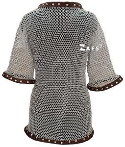Auténtica Camisa de Cota de Malla Medieval Hecha a Mano, Ligera, de Aluminio con Anillos, Media Manga, para Cosplay, Reenactment y Ferias - Product Image 3