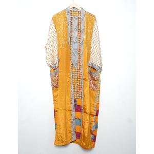 Women Comfortable Soft Silk Kimono Japanese Silk kimono Shower Robe with Belt Maternity Gown Vintage Indian Recycled Sari Kimono - Product Image 6