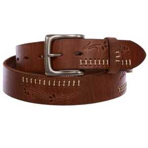 Cinturón de Cuero Genuino para Hombre con Hebilla Plateada con Acabado Cromado, Diseños Personalizables y Cinturones Formales Duraderos de Última Moda - Product Image 1