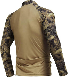 <b>Men's</b> Camouflage Raglan Sleeve Quarter Zip Pullover Long Sleeve Quick Dry <b>Stretch</b> UPF50 Sun Protection Casual <b>Shirt</b> - Product Image 2