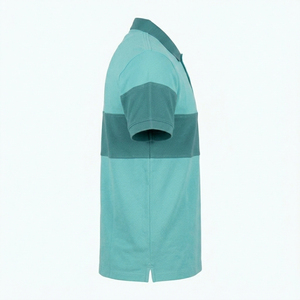 Men's Short Sleeve Color Blocked <b>Polo</b> <b>Shirt</b> Oxford Fabric Casual Style Regular Length Teal Blue - Product Image 2